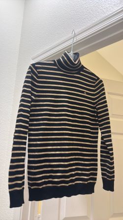 Ralph Lauren Gold striped black turtleneck M