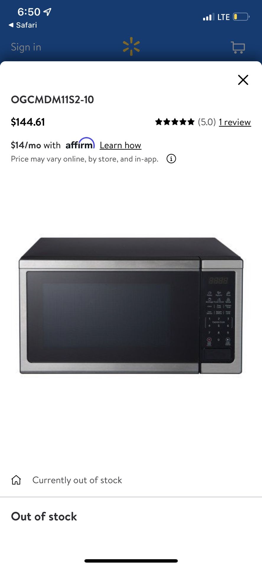 Oster Microwave 