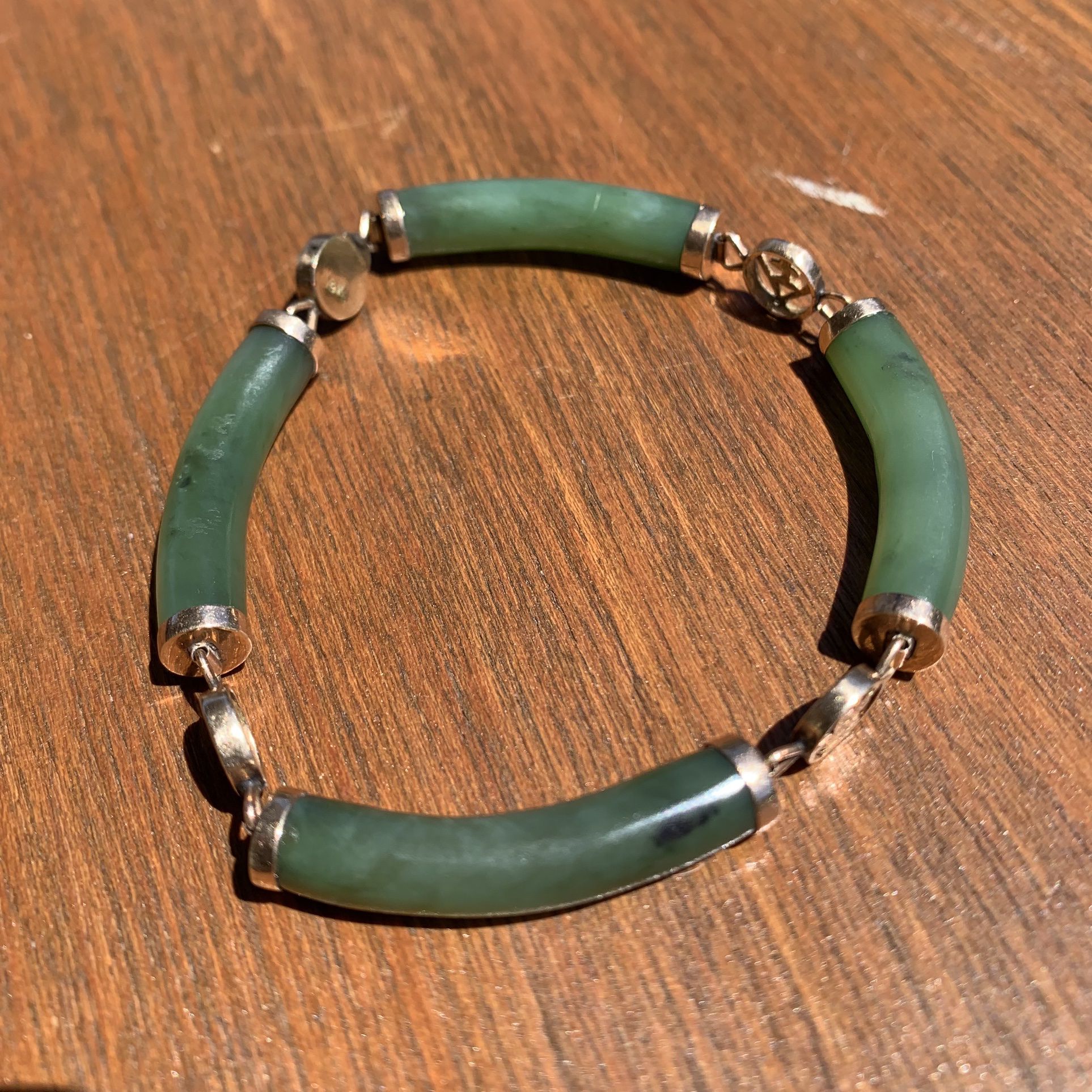 Vintage 14k Jade Bracelet 