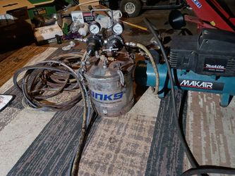 Binks pressure painter and Makita air compressor