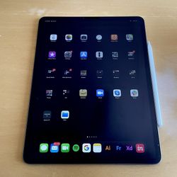 iPad Pro 12.9 inch 3rd Gen 256GB, Apple Pencil 2nd gen, 2018, screen protector included 