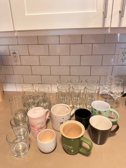 Glasses + Wine Glasses + Mugs Kitchen Bundle