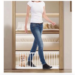 Dog Gate for Small Dogs,Adjustable 29-38-15" Extra Wide Short Dog Gate for doorways,Low Pet Gate to Step Over for Stairs(White, 10" Height)