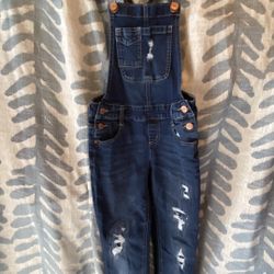 Girls Justice Size 10 Blue Jean Distressed Bib Overalls