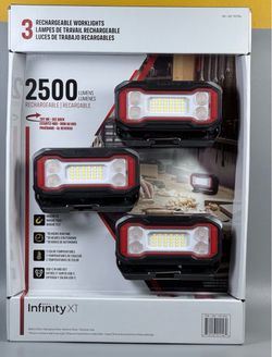 Infinity X1 2500L Rechargeable Worklight, 3-pack