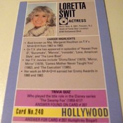 Autographs Loretta Swit Hot Lips Of M.A.S.H.  Hand Signed Trading Card