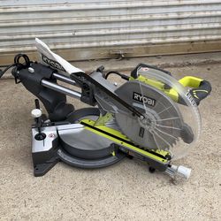 RYOBI 15 Amp 12 in. Corded Sliding Compound Miter Saw with LED Cutline Indicator