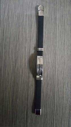 Black and Silver stainless steel wristband