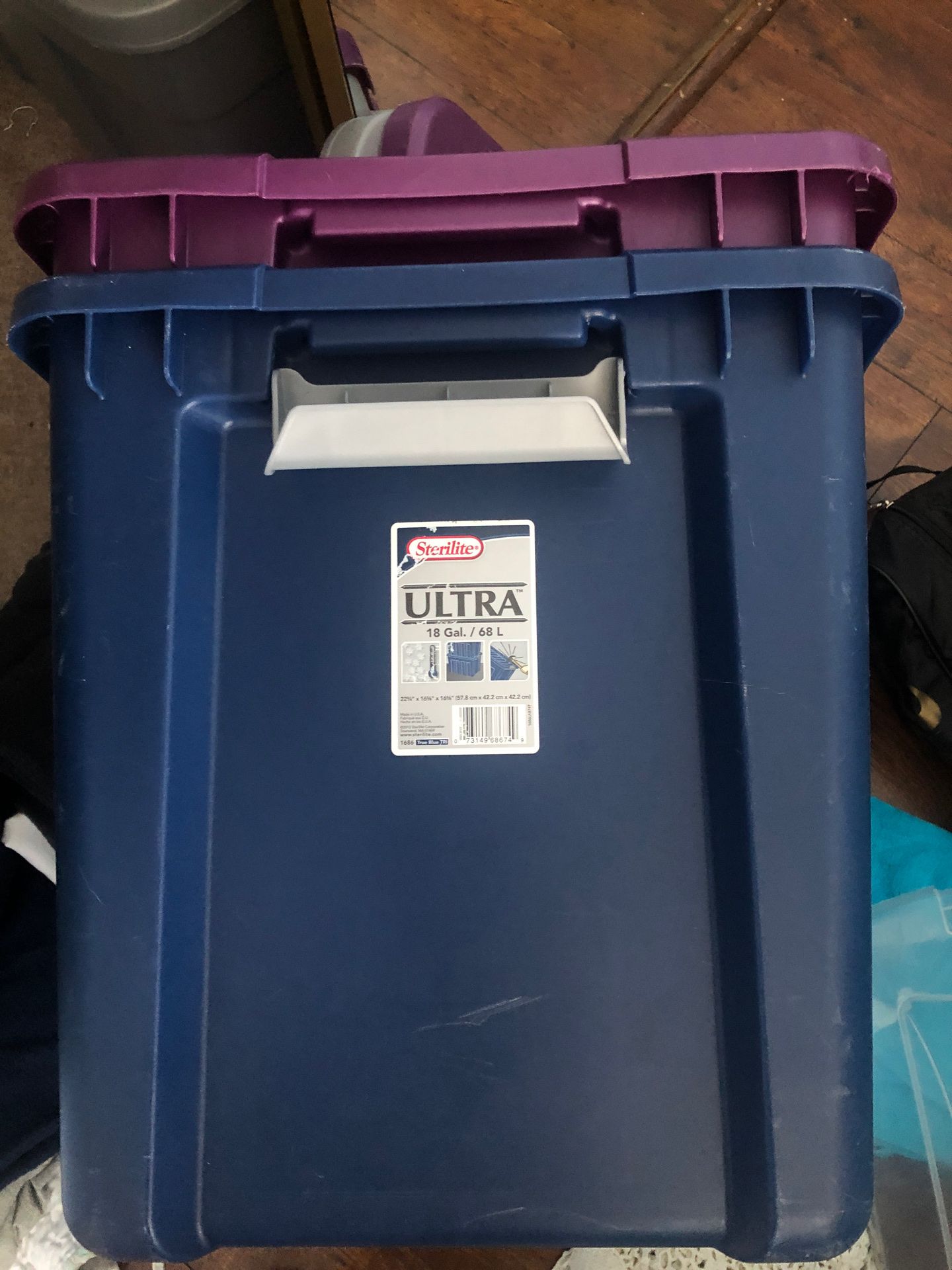 2 18 GALLON STORAGE CONTAINERS