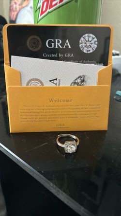 White gold plated Moissanite ring
