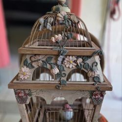 Vintage Wooden Bird Cage