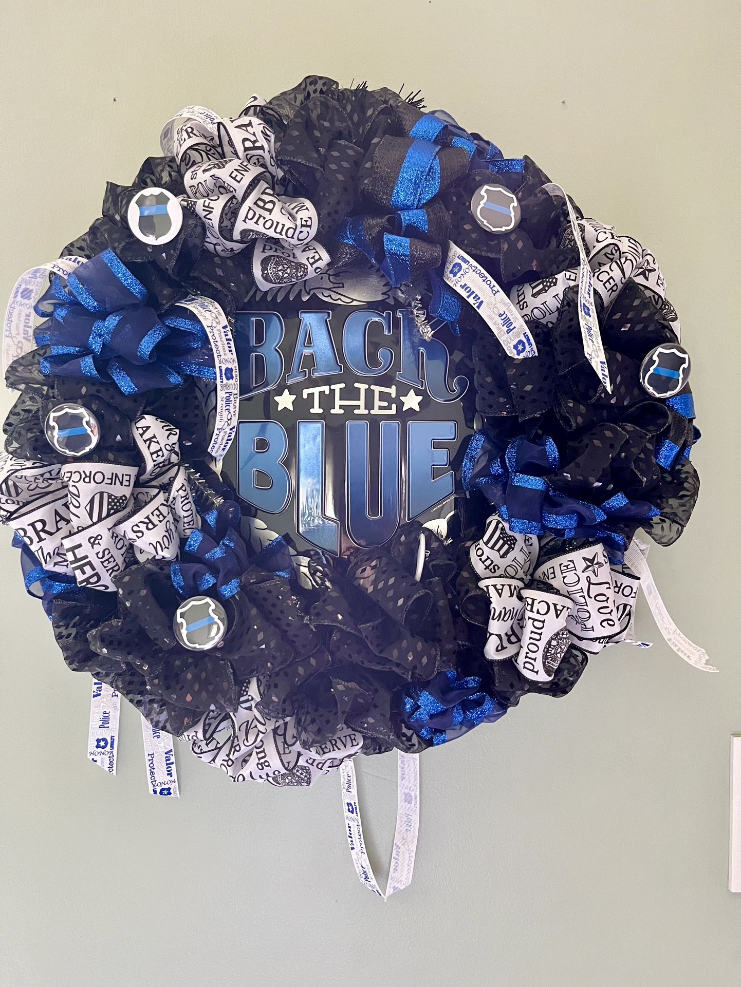 Back The Blue Christmas Wreath