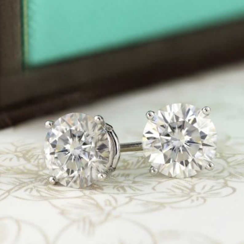 2ctw Lab Grown Diamond Studs 14K White Gold 