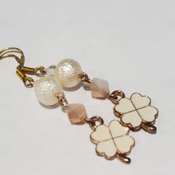 White Clover Leaf Earrings 