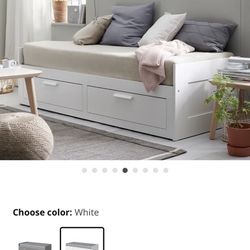 IKEA BRIMNES Twin Daybed With 2 Drawers (WHITE) 