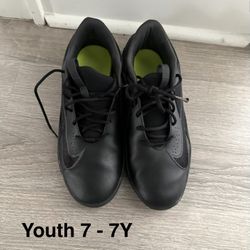 Nike Youth Black Leather Shoes 7Y