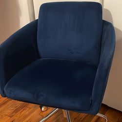 Blue Velvet Desk Chair 