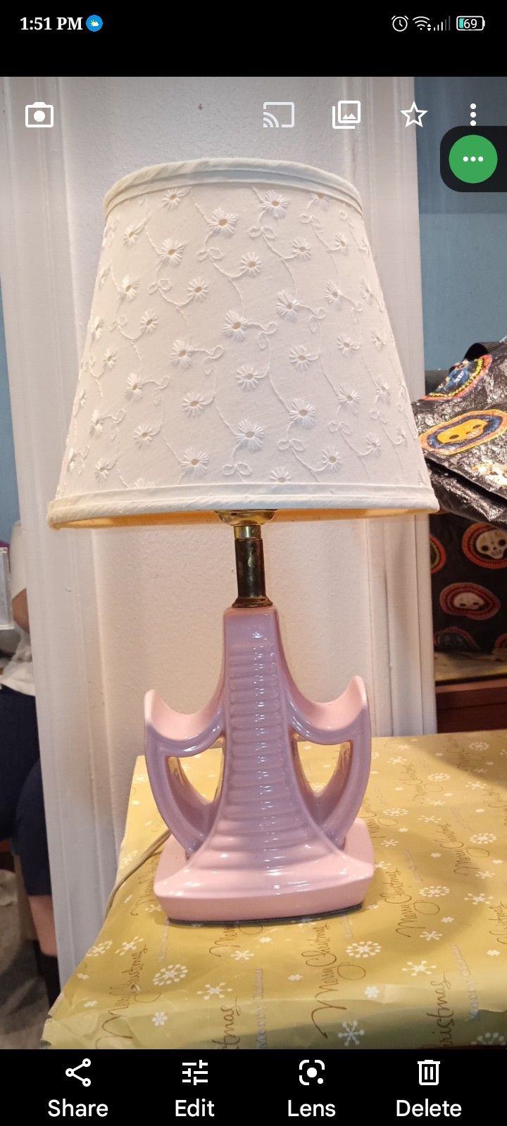 Vintage 50's Boudoir Lamp