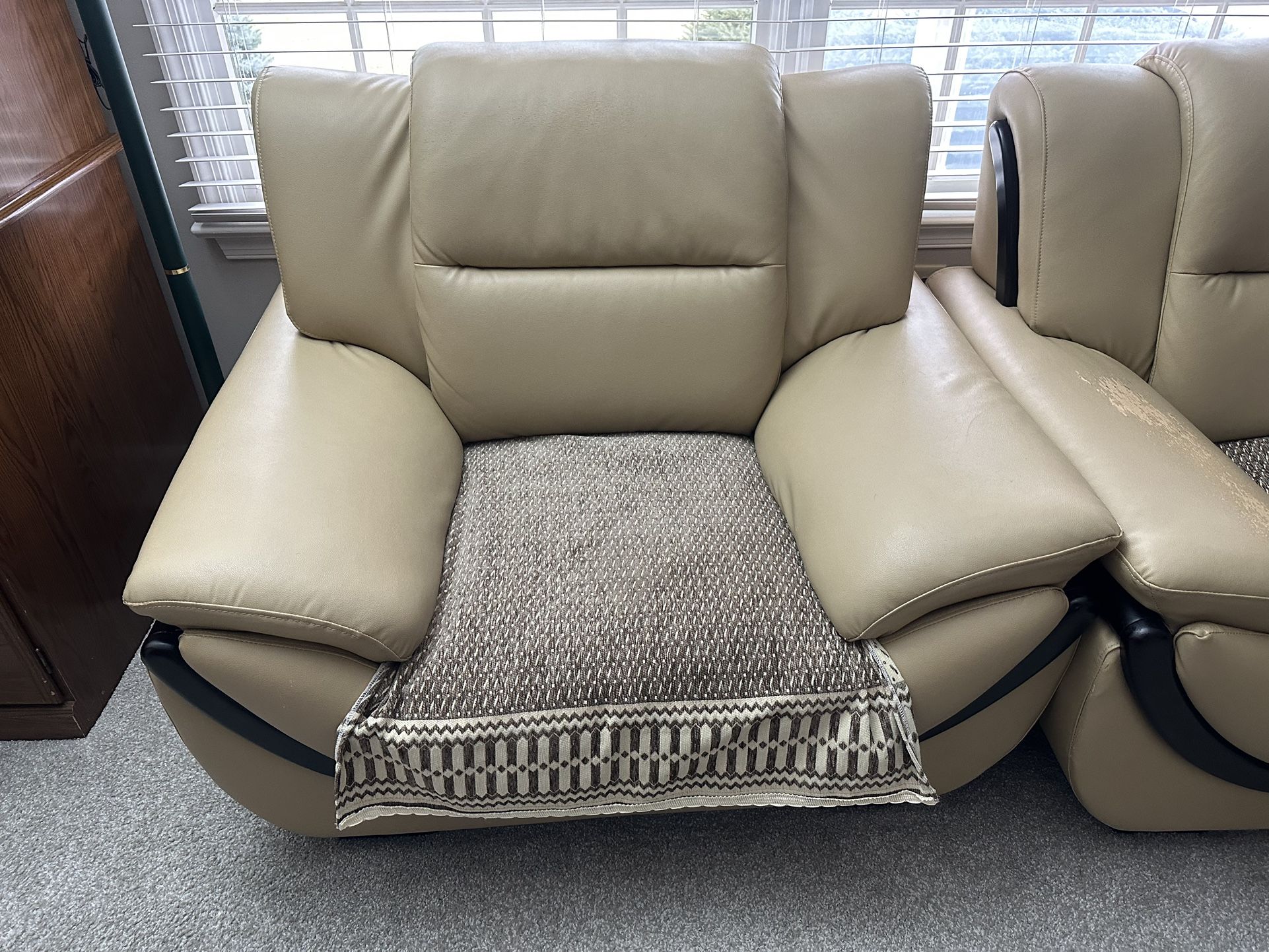 Leather sofa set.