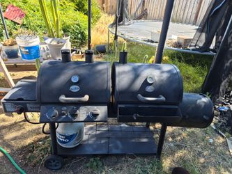Chargriller triple barrel gas, charcoal, and smoker