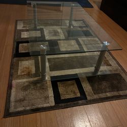 Coffee table with rug