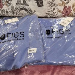 🩺 NEW FIGS Scrub Set – Size Large – Ceil Blue