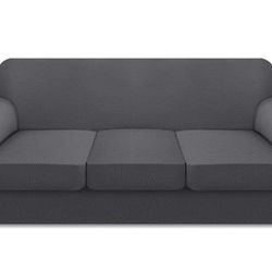 FAHUA 4 Piece Stretch Couch Cover for 3 Cushion Couch Thick Premium Sofa Slipcover with Individual Cushion Covers Customized 3 Seater Sofa Cover Dog P