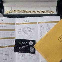 Gold Moissanite Cuban Bracelet 