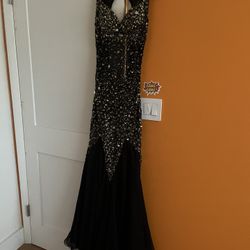 Black Gem Embedded Dress