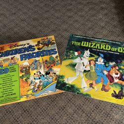 Disney Vintage Vinyl Records Children’s Favorites & The Wizard of Oz From Disneyland Records!!!!!
