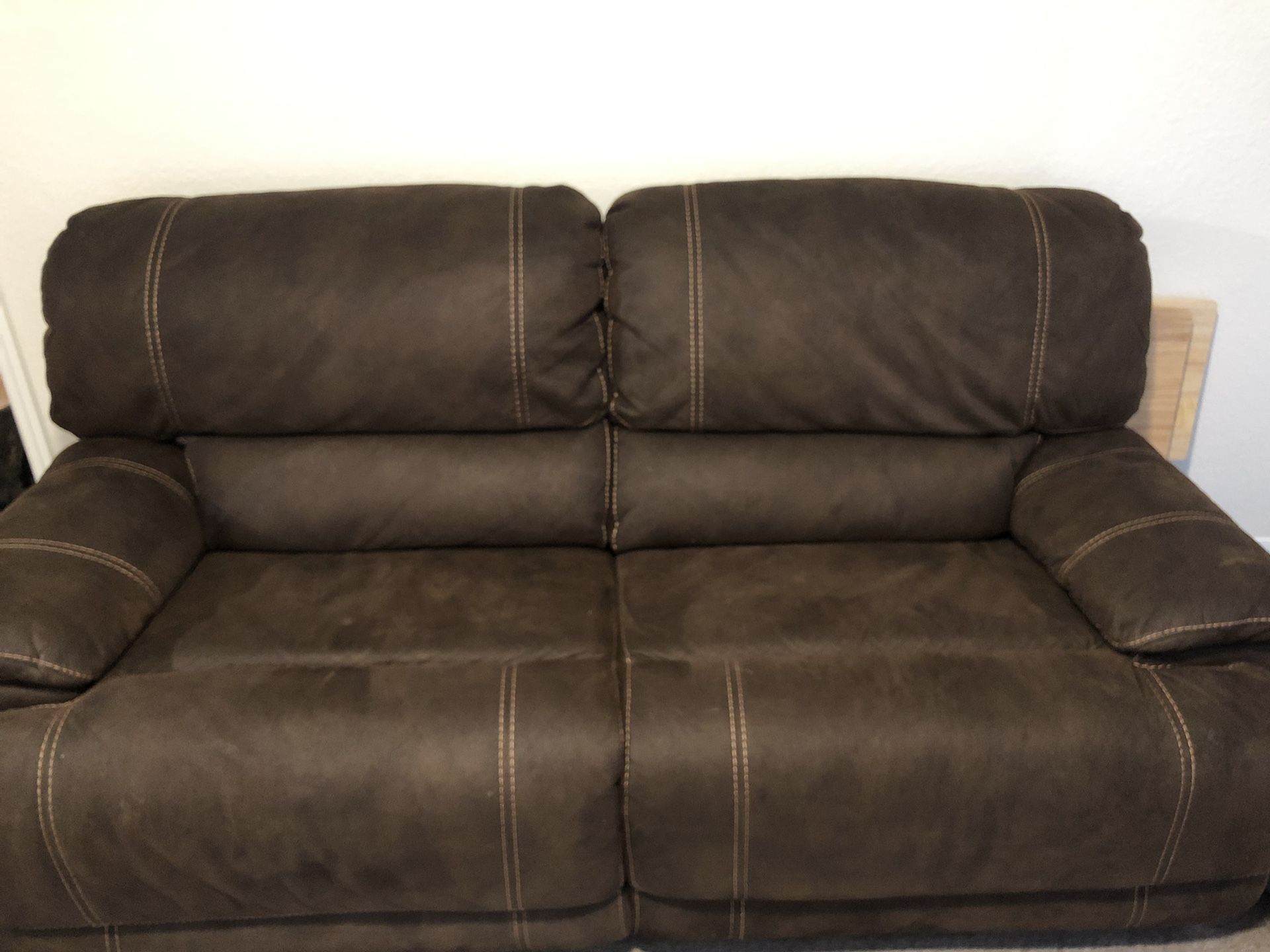 Leather sofa.