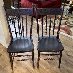Two Authentic antique dining chairs