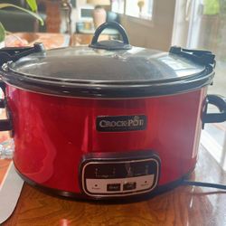 8qt Crock-Pot Programmable Slow Cooker | Red, Like New