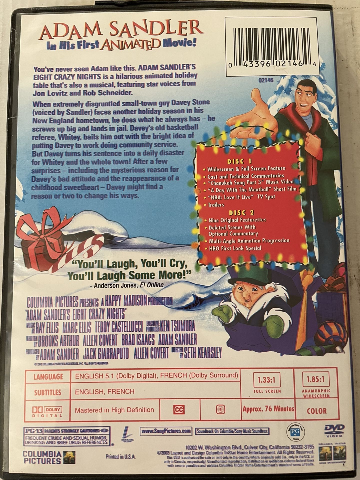 EIGHT CRAZY NIGHTS (DVD) 2-DISC SPECIAL EDITION for Sale in