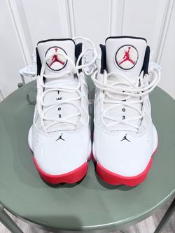 Air Jordan 6 Rings White Red Sneakers