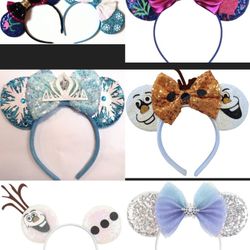 Frozen Inspired Minnie Mouse Ears Headband / Frozen Ears / Olaf ears / Elsa ears / Anna Ears / Holiday Minnie Ears