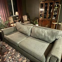 Gray Herringbone Sofa Couch X2