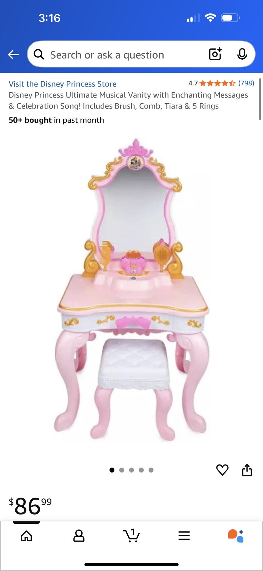 Disney Princess Vanity Girls Toy Good