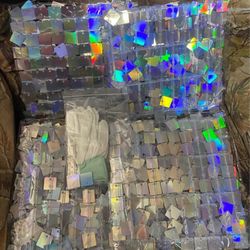 Shimmer Wall Backdrop Silver Iridescent Square
