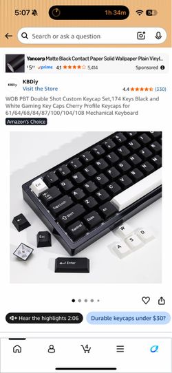 Mechanical Keyboard Keycap Set | Black & White