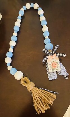 Farmhouse Wood Beads Garland 