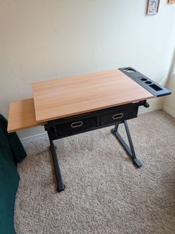 Adjustable drafting drawing desk table