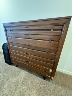 Tall Wood 5-Drawer Dresser