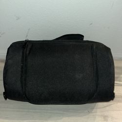 HARLEY DAVIDSON TRAVEL BAG BY SAC, CANVAS WITH WATERPROOF LINING. 12" ROUND X 16