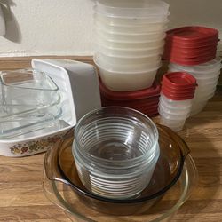 Glassware and Plastic Container $20
