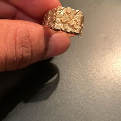 Gold Nugget Ring thick shank