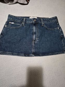 womens calvin klein jean skirt