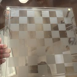 13.75x13.75 Glass Checker Game Board