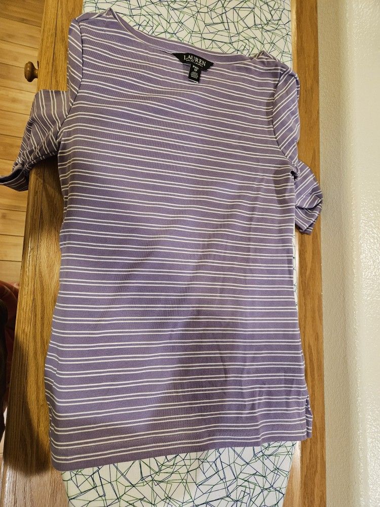 Ralph Lauren XS pupple Stripe Shirt 