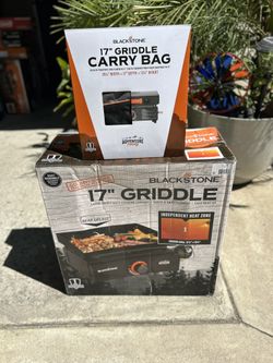 Combo: Blackstone Adventure Ready Single Burner 17” Tabletop Griddle with Non Slip Feet Blackstone 17" Tabletop Griddle Carry Bag with Shoulder Strap 